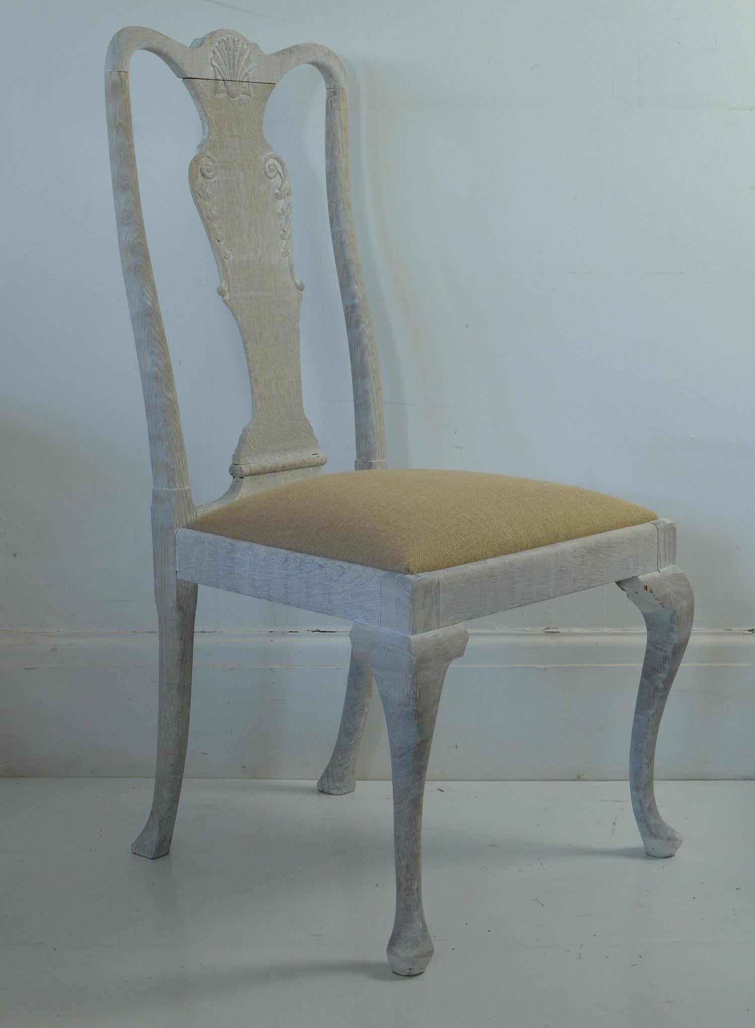 Oak Harlequin Set of Ten ( 10 ) Antique Gustavian Style Urn Back Dining Chairs