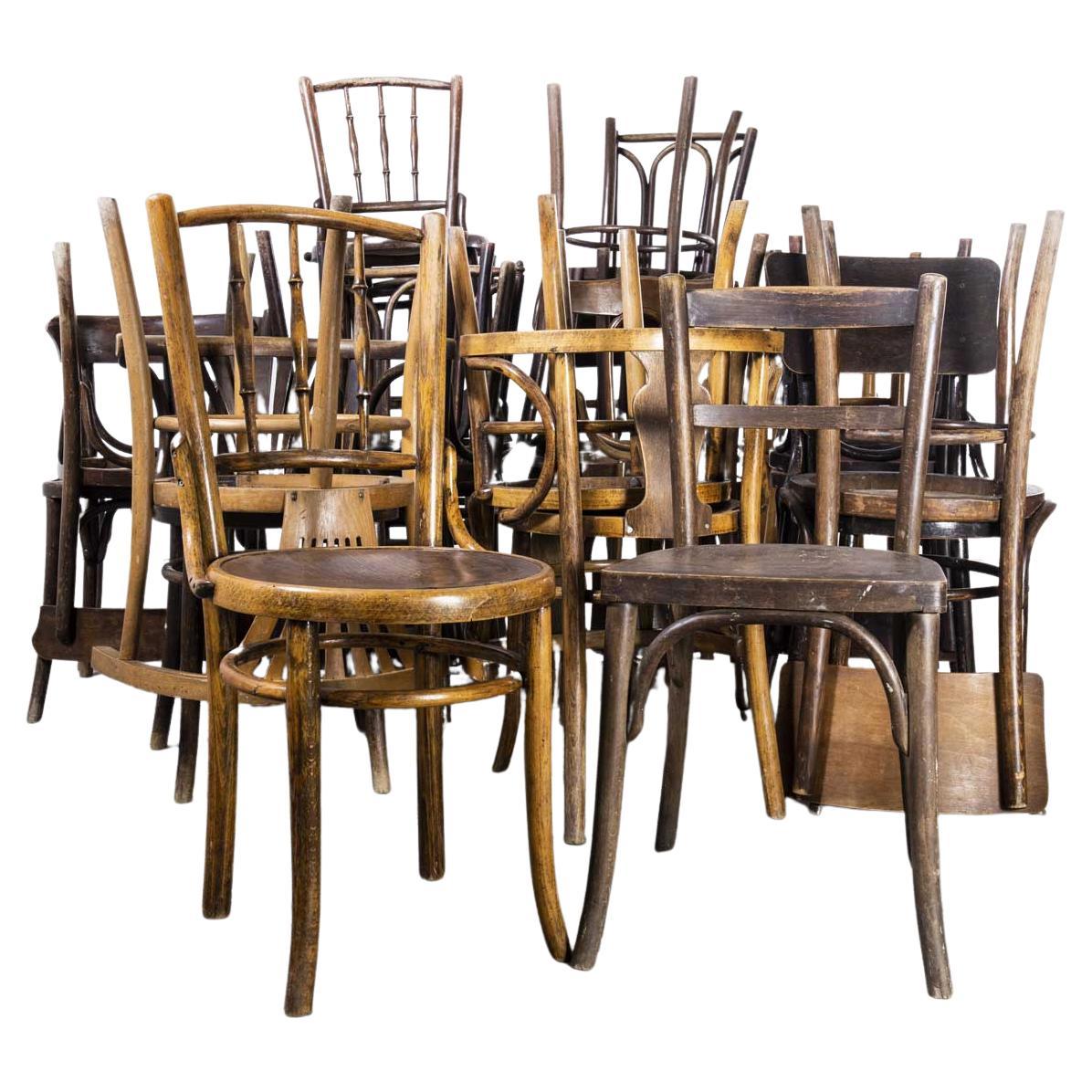 1930's Harlequin Set of Original Bentwood Dining Chairs, Set of Seven