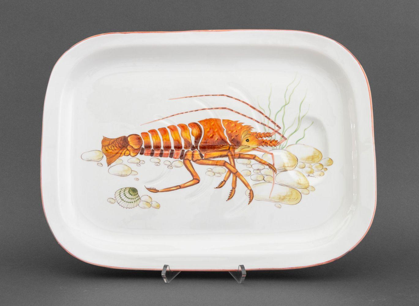 Hand-Painted Harlequin Shellfish Service, 20 Pcs. For Sale