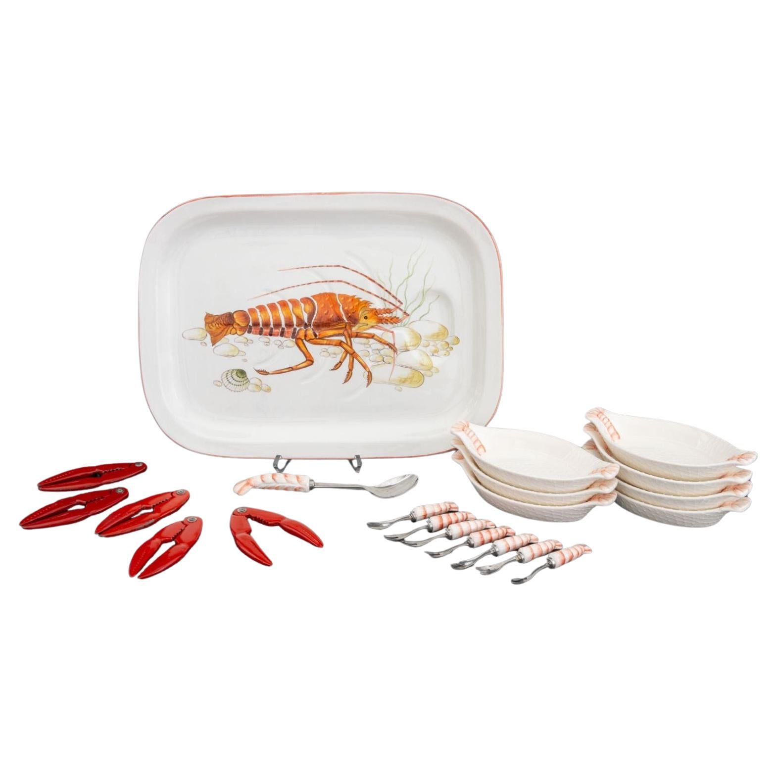 Harlequin Shellfish Service, 20 Pcs. For Sale