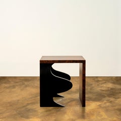 Animate Objects Harlequin Side Table, Walnut Burl Veneer, Gloss Lacquered Wood