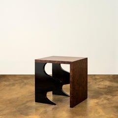 Harlequin Side Table in Plywood and Walnut Burl by Animate Objects