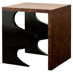 Harlequin Side Table in Plywood and Walnut Burl by Animate Objects