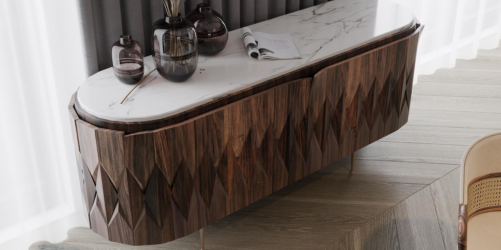 Hand-Crafted Harlequin Sideboard by Alma de Luce For Sale