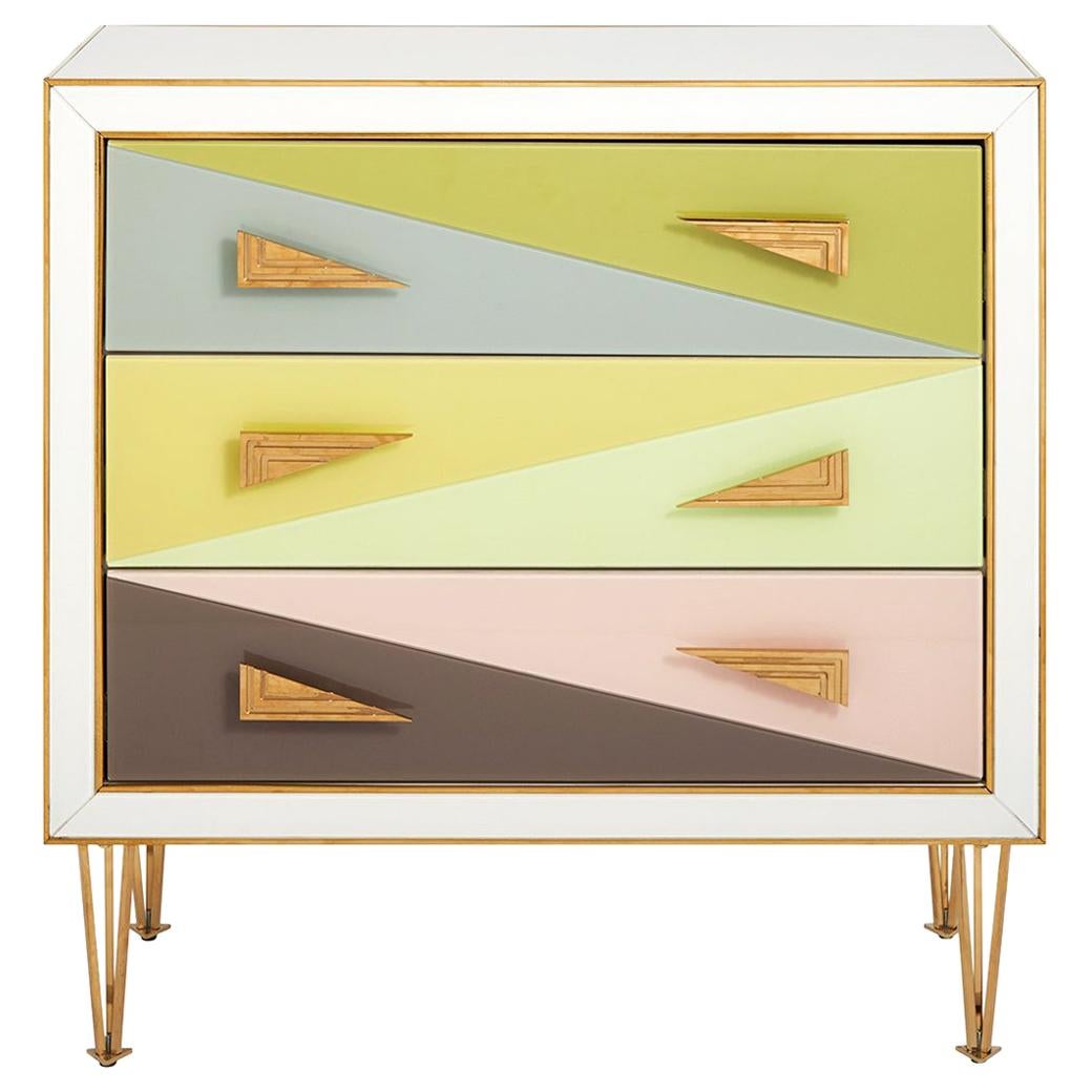 Harlequin Three-Drawer Chest in Multi For Sale