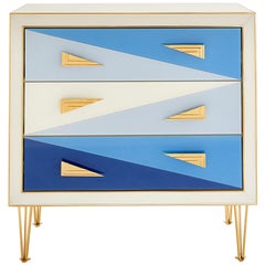 Harlequin Three-Drawer Chest in Multi-Blue