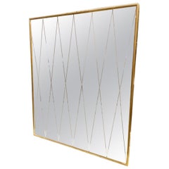 Harlequinn Mirror Glass Vintage Italian Midcentury Brass Mirror