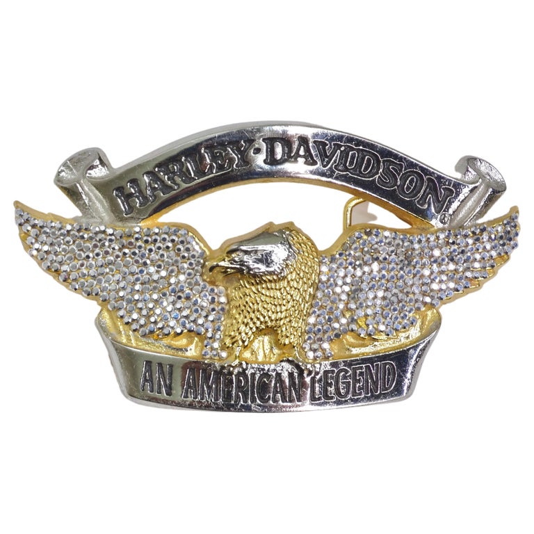 Harley Davidson Baron Solid Brass Eagle Belt Buckle For Sale at 1stDibs
