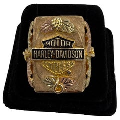 Harley Davidson Black Hills 10k Tri Color Gold Ring