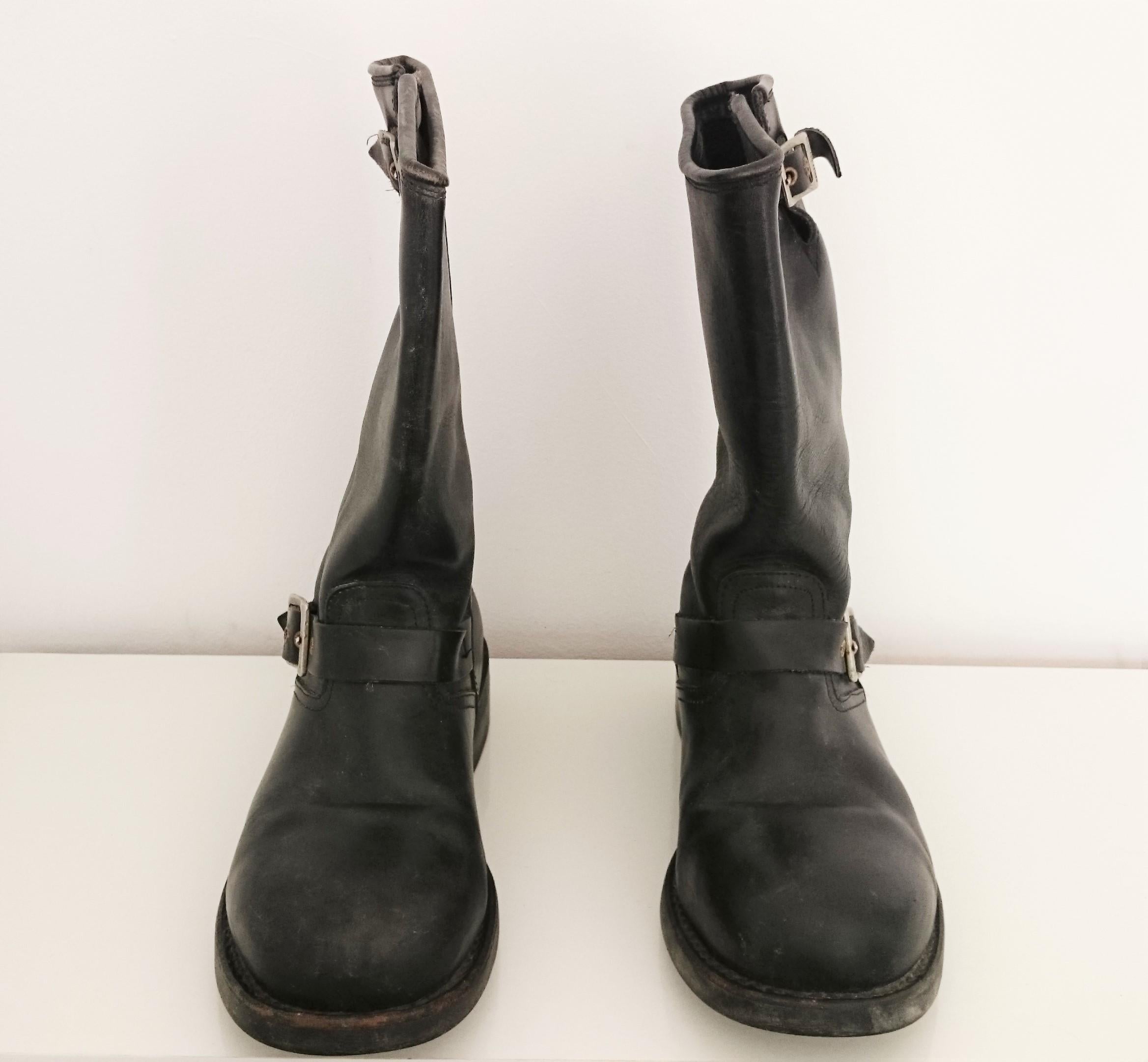 HARLEY DAVIDSON Black Leather Boots. Size 8 (UK) In Good Condition In Somo (Santander), ES
