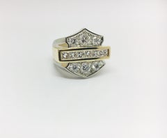 Harley Davidson Inspired Ring in 18 Karat Gold with Diamonds