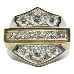 Harley Davidson Inspired Ring in 18 Karat Gold with Diamonds