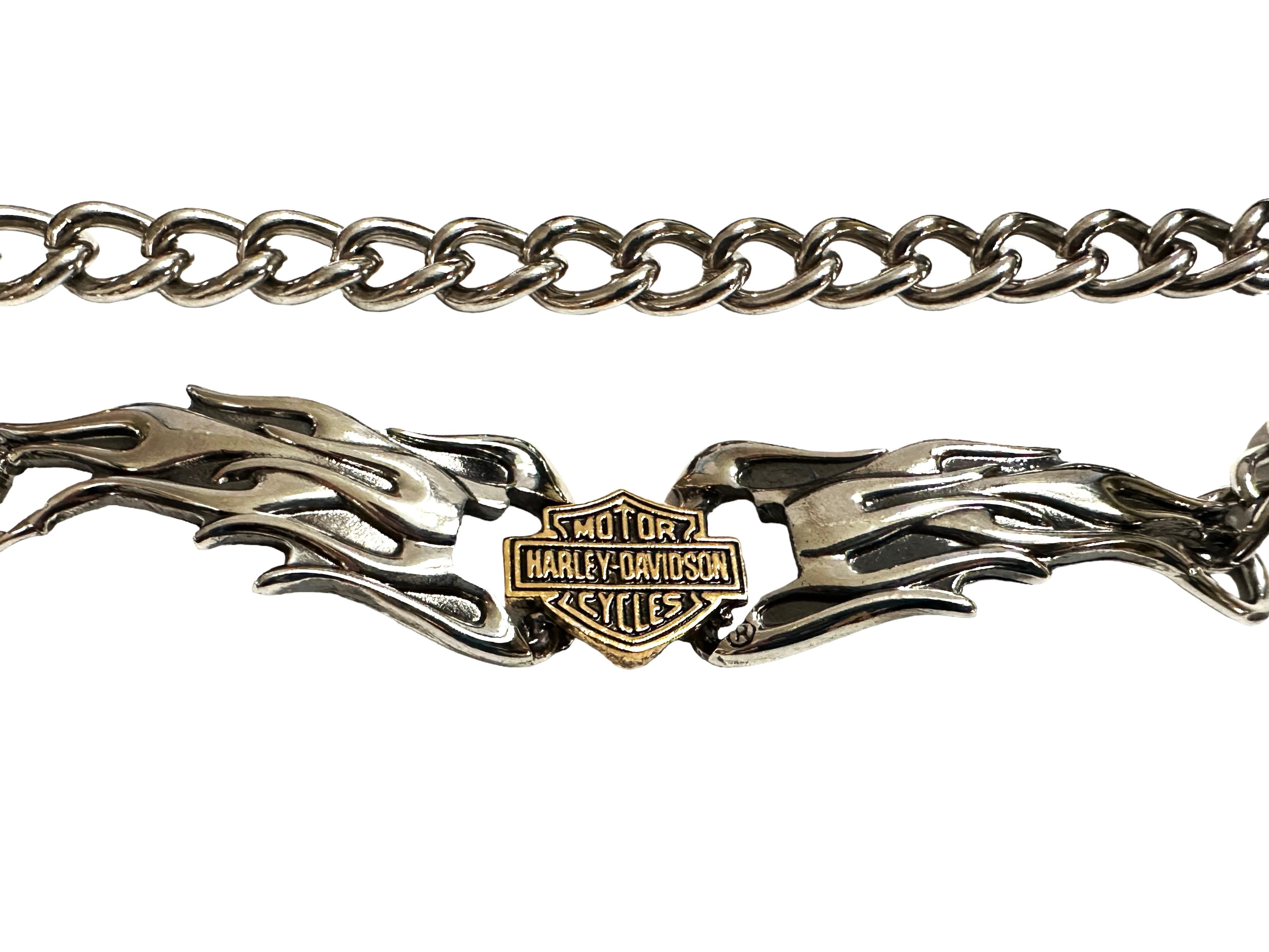 Women's Harley Davidson Leather and Chain Brutalist Ladies Choker 16