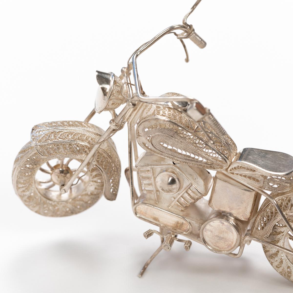 Harley Davidson Sculpture 925 Silver Handcrafted Filigree Technique Germany 2005 6