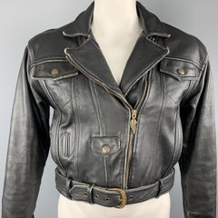 HARLEY DAVIDSON Vintage Size L Black Antique Leather Motorcycle Jacket