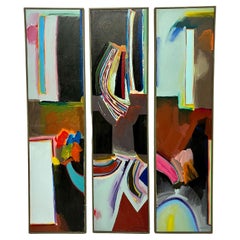 Harley Francis Abstract Painting Triptych c1970s