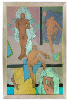 1980s Large Figural Abstract on 8-Ply Rag Paper by Harley Francis