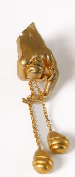 Harlow Earring in Sculpted Resin, Silver and 24k Gold by AMBOS TOUKO