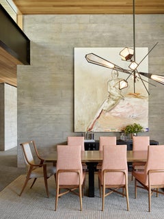 Harlow Large Chandelier in Satin Bronze & Alabaster White Glass