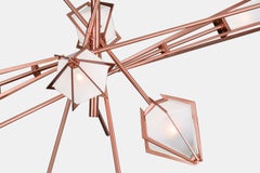 Harlow Large Chandelier in Satin Copper & Alabaster White Glass