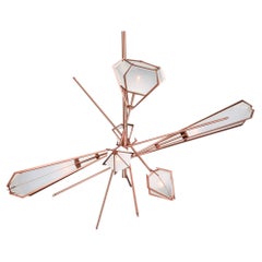 Harlow Large Chandelier in Satin Copper & Alabaster White Glass