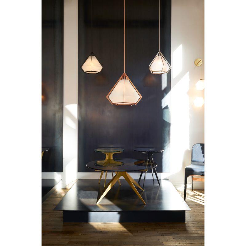 Harlow Large Pendant in Satin Copper & Alabaster White Glass In New Condition For Sale In New York, NY
