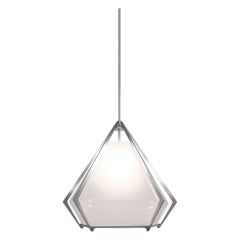 Harlow Large Pendant in Satin Nickel & Alabaster White Glass