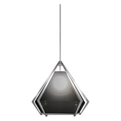 Harlow Large Pendant in Satin Nickel & Smoked Gray Glass