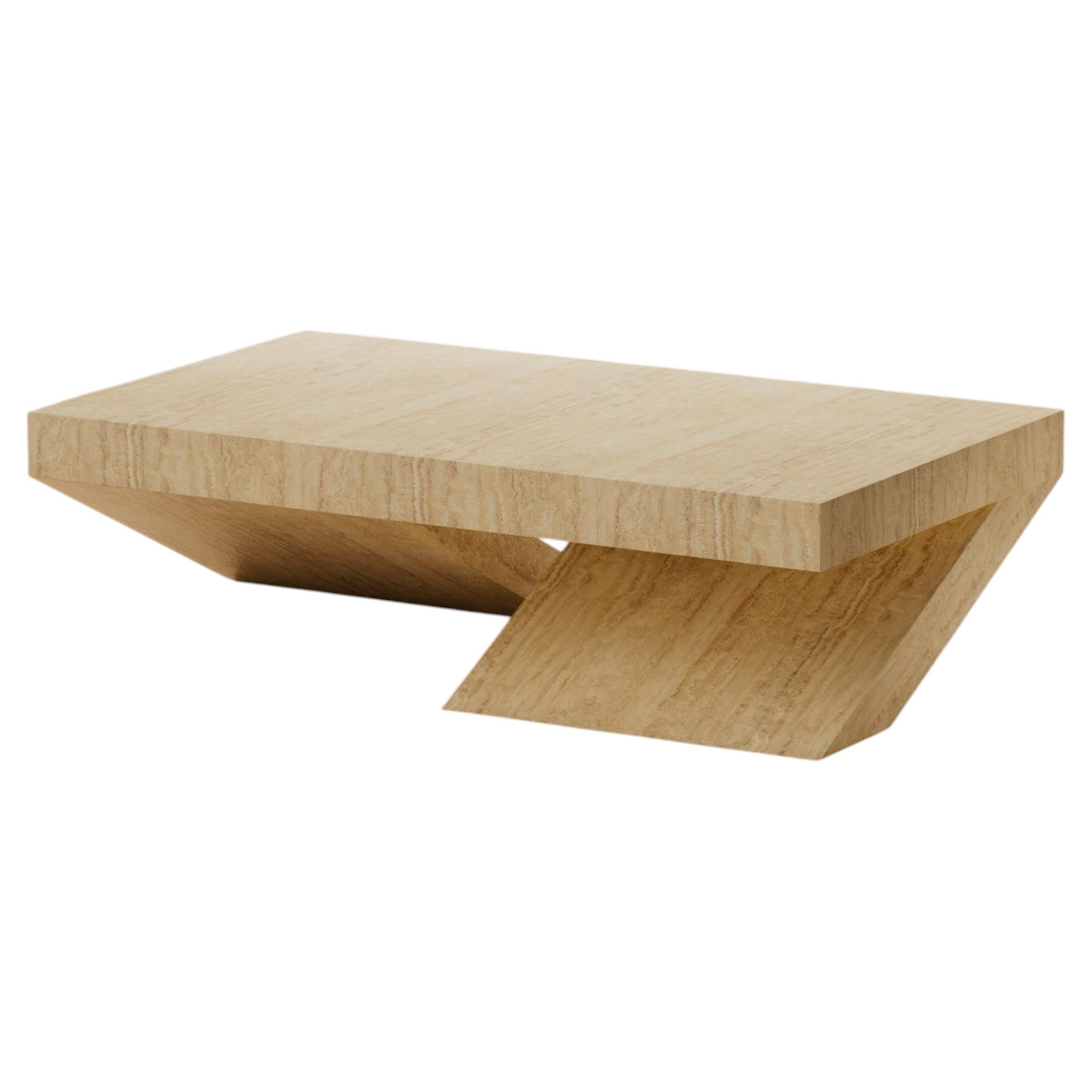 Harlow Travertine Stone Coffee Table by Lusano