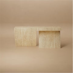 Harlow Travertine Stone Console Table by Lusano