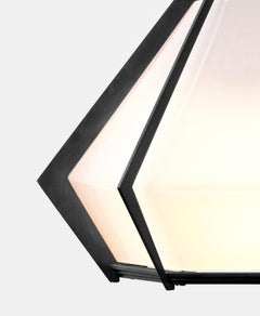 Harlow Wall Sconce in Blackened Steel & Alabaster White Glass