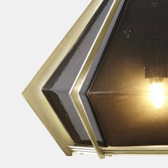 Harlow Wall Sconce in Satin Brass & Smoked Gray Glass