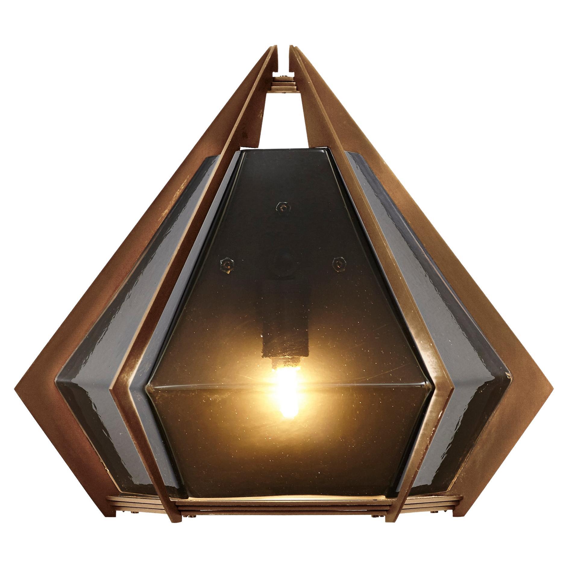 Harlow Wall Sconce in Satin Bronze & Smoked Gray Glass