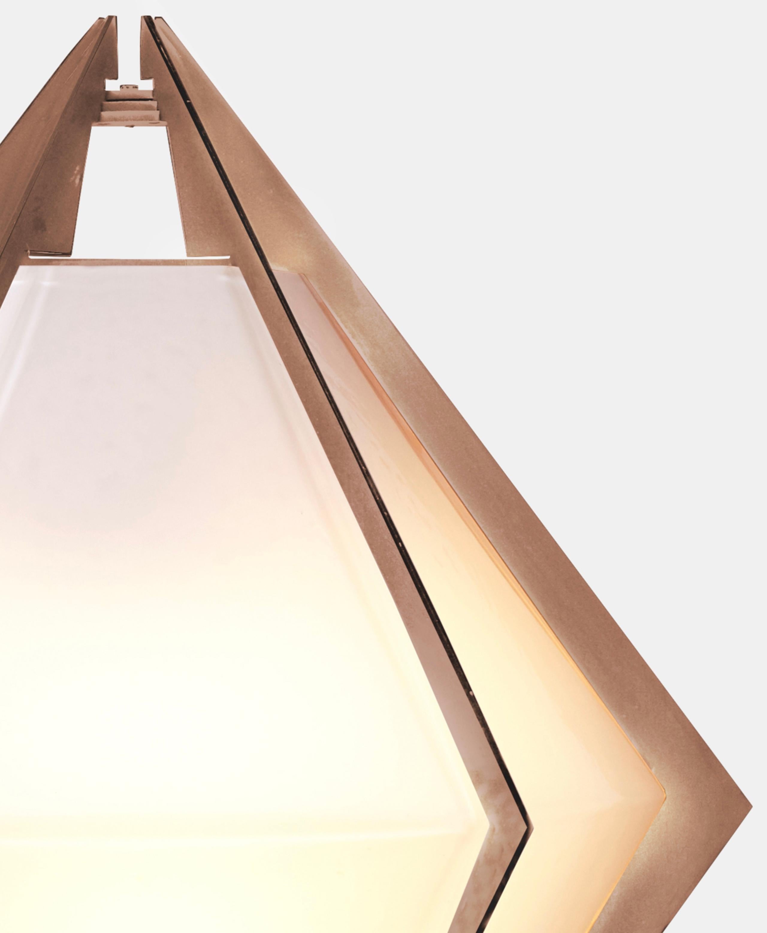 Harlow Wall Sconce in Satin Copper & Alabaster White Glass In New Condition For Sale In New York, NY