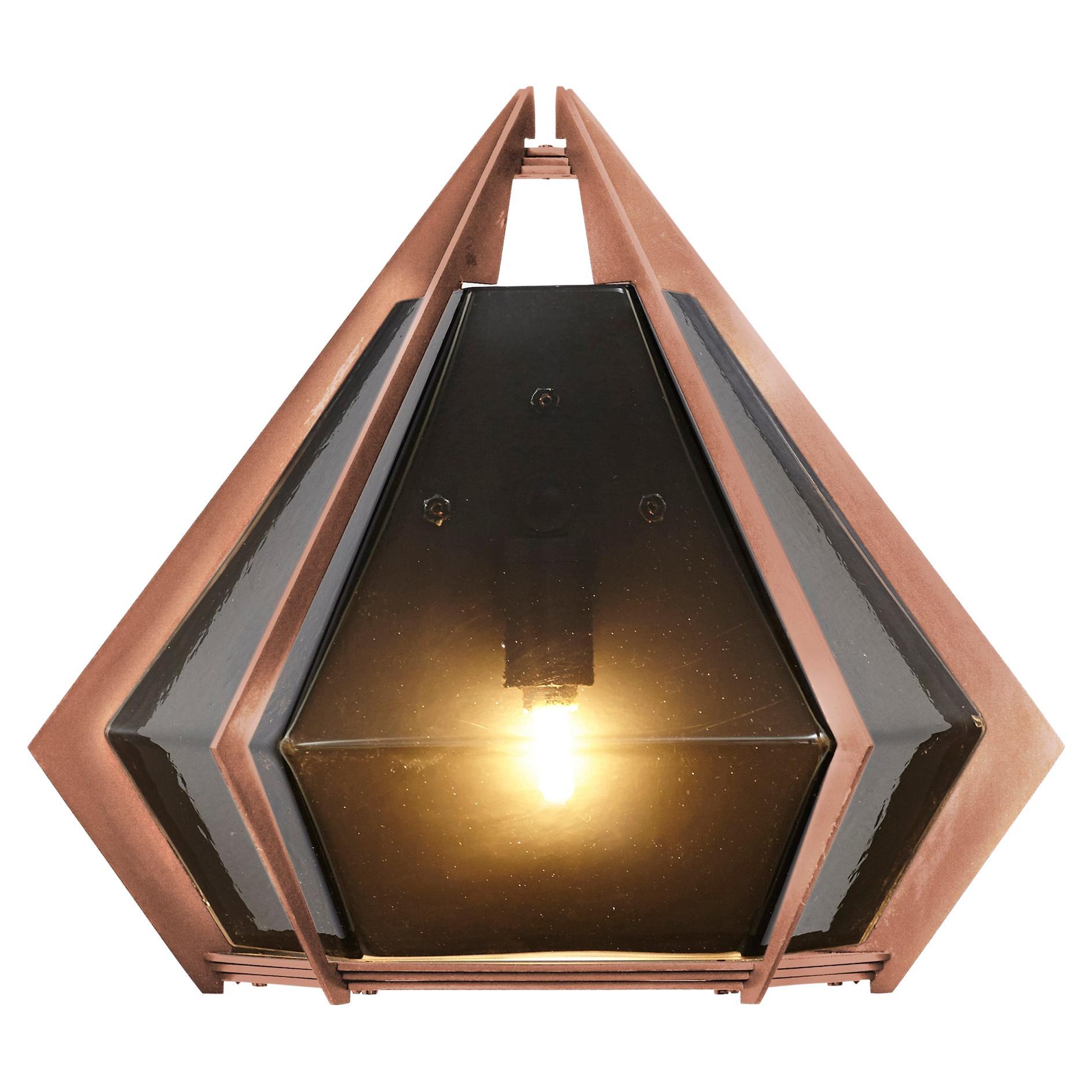 Harlow Wall Sconce in Satin Copper & Smoked Gray Glass