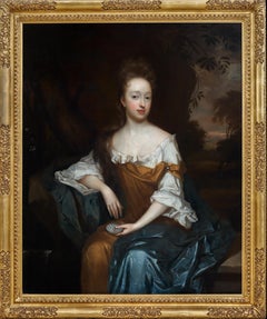 Portrait of a Lady by a Woodland Stream Holding a Shell c.1690; Oil on canvas