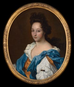 Portrait of a Lady in White Chemise, Russet & Blue Drapery c.1695, Oil Painting
