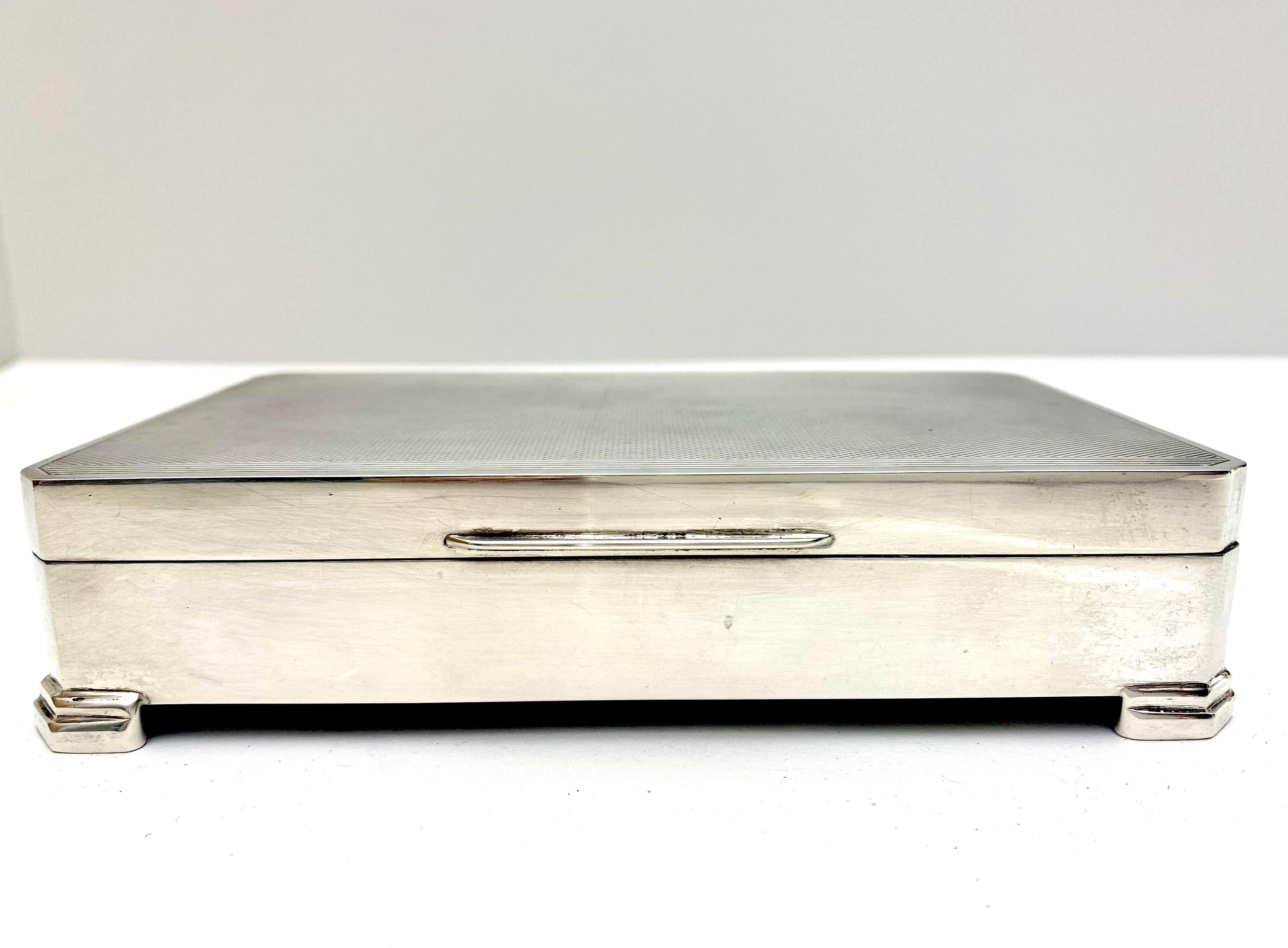 British Harmon Brothers Sterling Cigarette Box