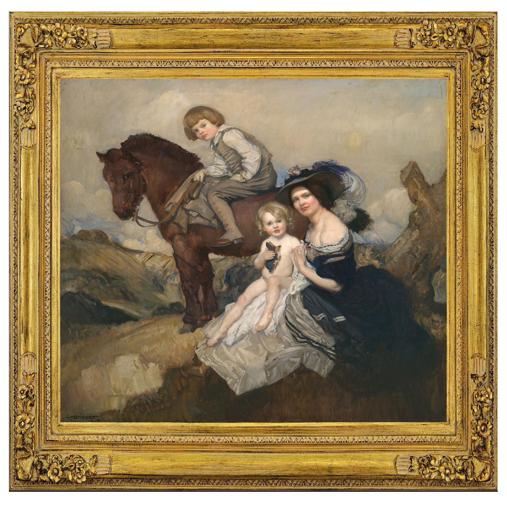 Harmonious Family Portrait, after Oil Painting by George Washington Lambert For Sale
