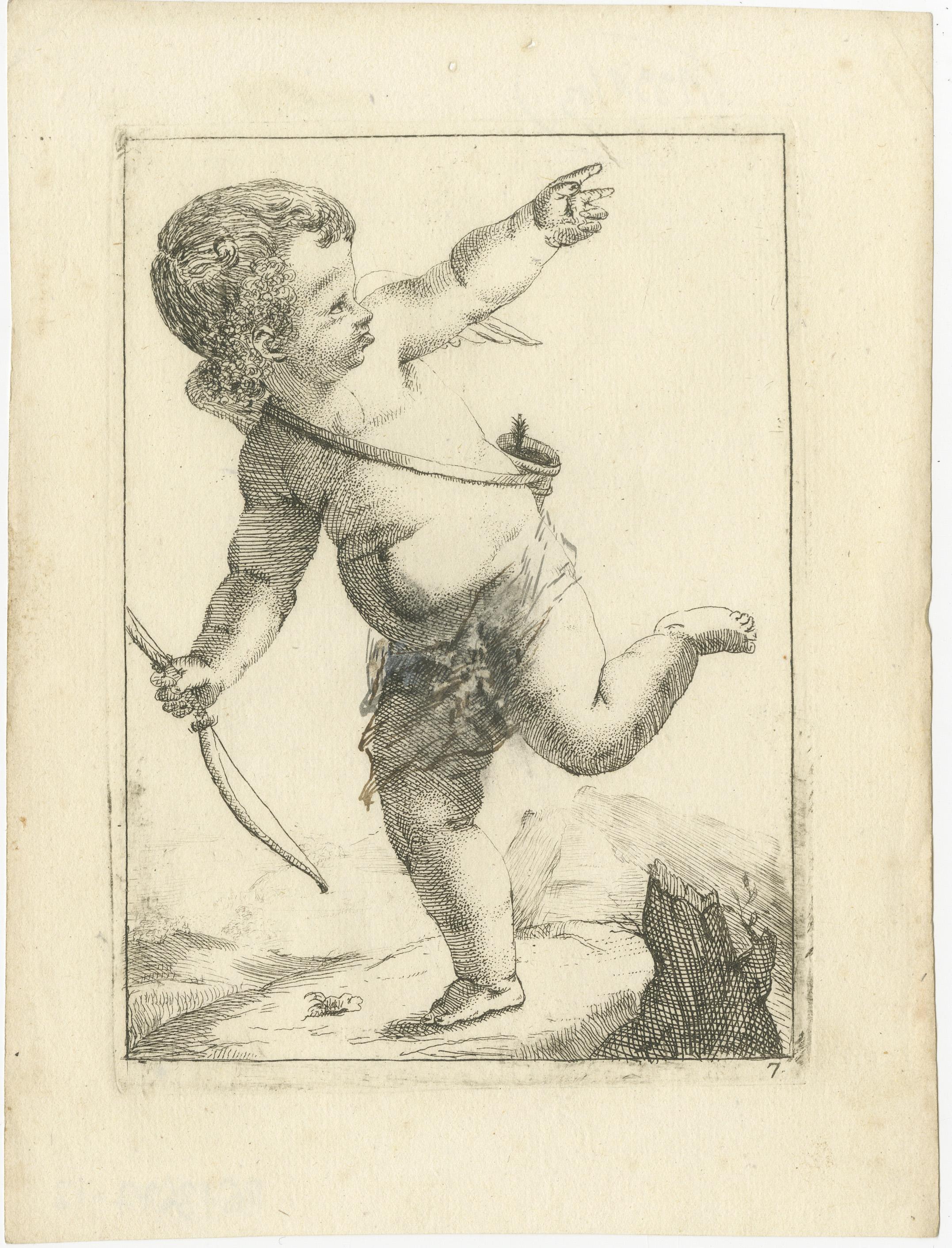 Malice harmonieuse : Triptyque de putti baroques, vers 1620 Bon état - En vente à Langweer, NL