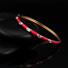 Harmony Bangle 14K (or 18k upon request) Yellow Gold Diamond Bracelet