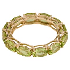 Stunning 14K Peridot Eternity Band Ring - Size 8  Luxurious Gemstone Jewelry