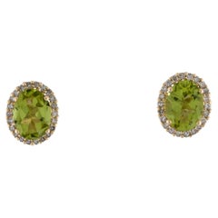 Borchie chic in 14 carati con peridoto e 7 diamanti - Collezione Elegal di gioielli con pietre preziose