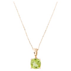 Luxury 14K Peridot Pendant Necklace  1.23ct Gemstone  Elegant Jewelry