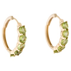 14K Peridot Hoop Ears - 2.20ctw, Elegant Gemstone Jewelry, Timeless Style