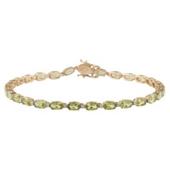 14K Peridot & Diamant Link Armband - Lebendige Edelstein Eleganz, Timeless Luxus