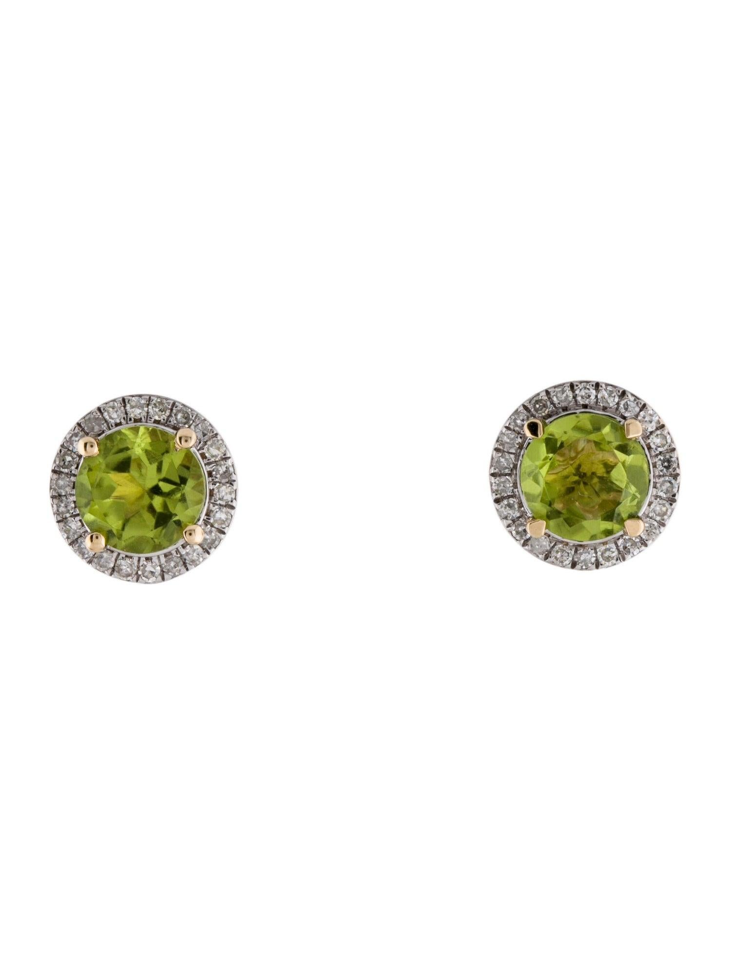 Elevate your style with the exquisite Harmony in Green Peridot and Diamond Earrings from Jeweltique. Crafted with precision and passion, these earrings are a testament to our brand's dedication to quality and nature-inspired elegance.

The soothing