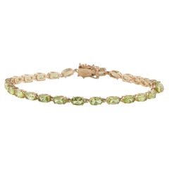 14K Peridot Link Bracelet - Vibrant Gemstone Elegance, Timeless Luxury Design