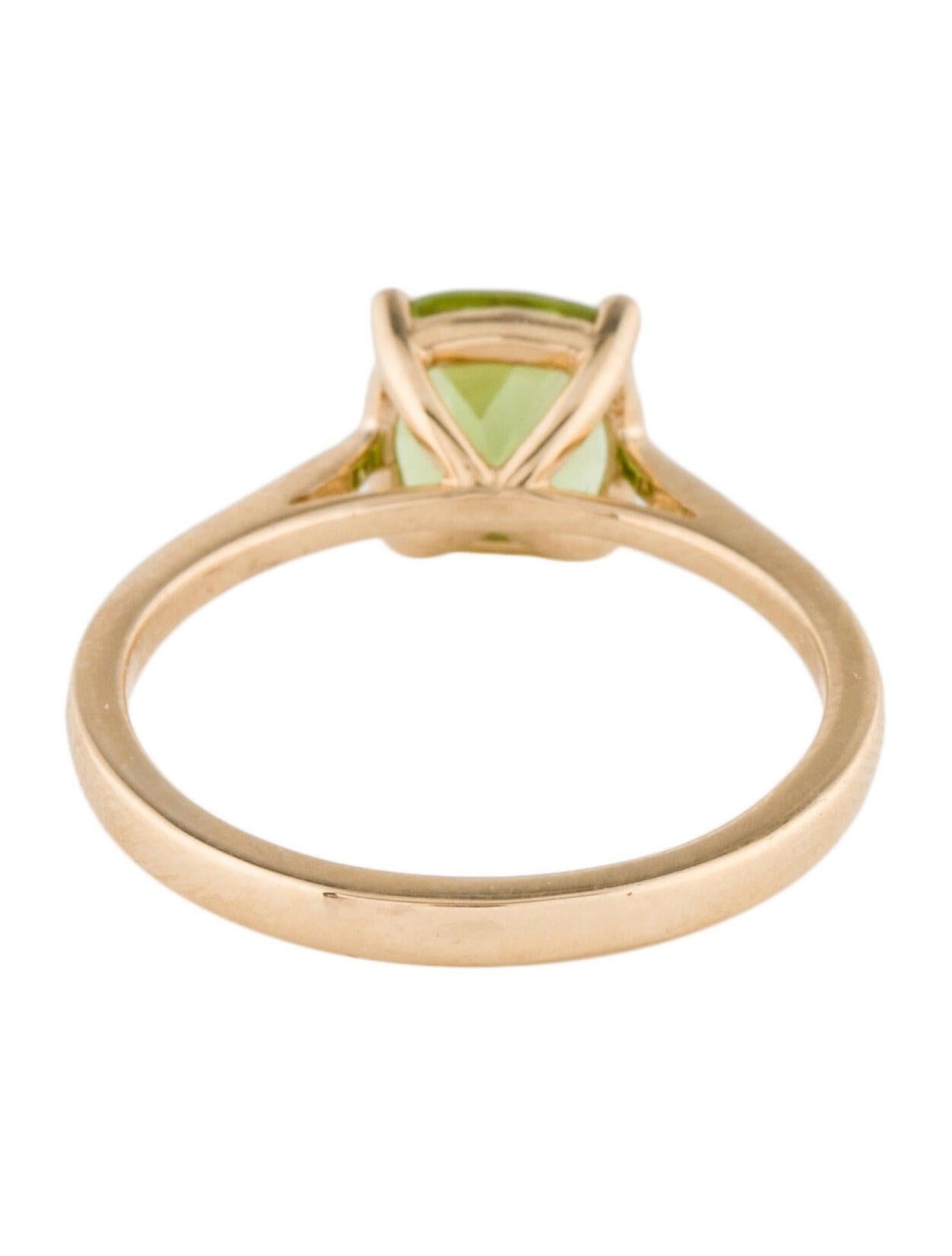 Brilliant Cut Stunning 14K Peridot Cocktail Ring 1.74ctw  Size 7  Elegant Statement Jewelry For Sale