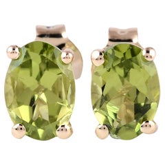 14K 2.13ctw Peridot Stud Earrings - Vibrant Gemstones, Elegant Design, Timeless